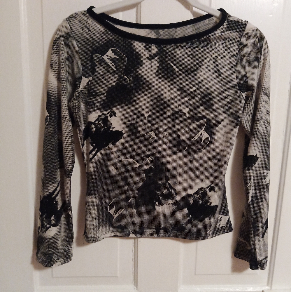 Cowboy mesh crop top